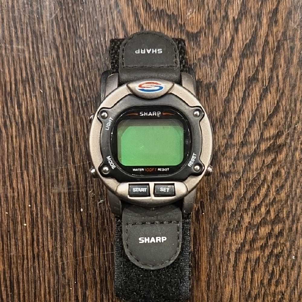 Sharp Black and Silver Smartwatch